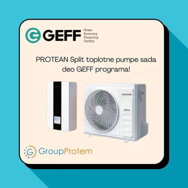 PROTEAN Split toplotne pumpe sada deo GEFF programa!